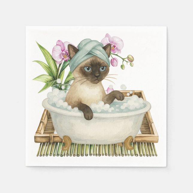 Spa themed for Siamese Cat Lovers Napkins (Front)