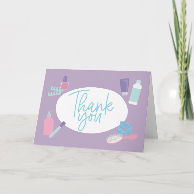 Spa-themed Thank You script design Card (Front)