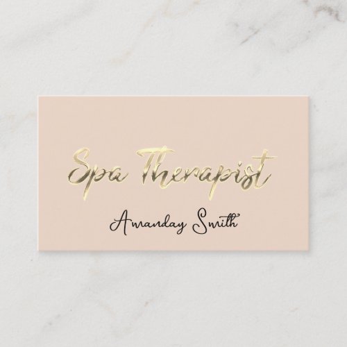 SPA Therapist Script Studio QR Code Logo Rose Gold Business Card