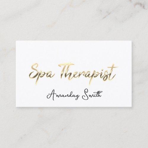 SPA Therapist Script Studio QR Code Logo WhiteGold Business Card