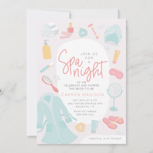Spa things bridal shower invitation