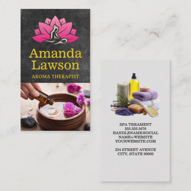 Spa Treatment | Aroma Bath Salt and Oils Business Card (Front/Back)