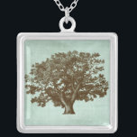 Spa Tree IV Silver Plated Necklace<br><div class="desc">Floral</div>