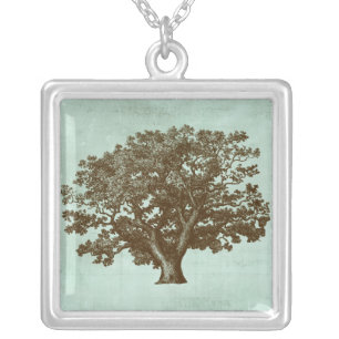 Spa Tree IV Silver Plated Necklace