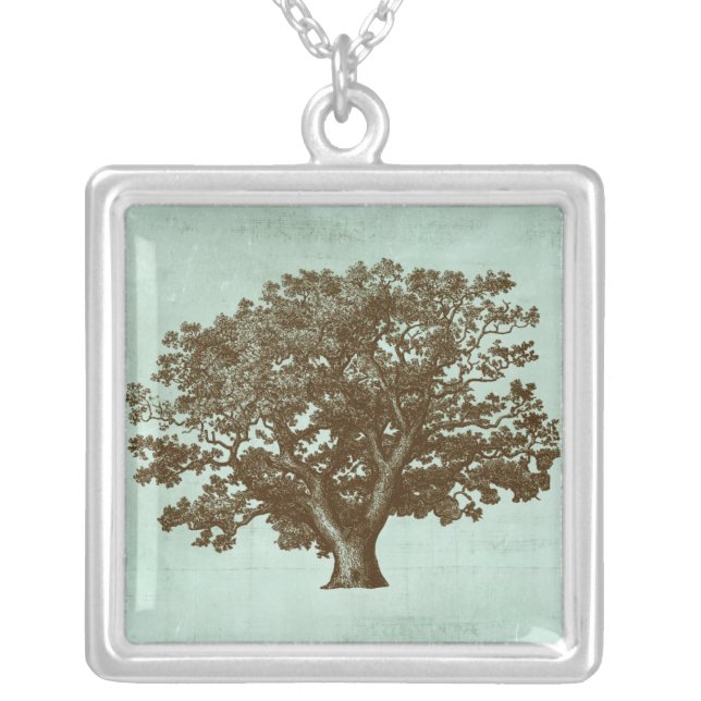Spa Tree IV Silver Plated Necklace (Front)