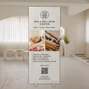Spa Wellness Business Custom Logo Photo QR  Retractable Banner