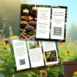 Spa Wellness Holistic Ayurveda Folded Brochure Flyer<br><div class="desc">Spa and wellness business brochure folded flyer. Candles and stones in little dishes is the background image on side one where two panels hold text. Add a logo to the front page, with five, off-white panels to customize on both sides of 8.5 x 11 inch paper which will be folded...</div>