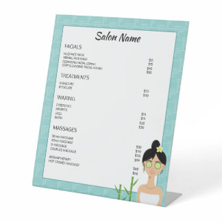 Spa Woman Illustration  - Custom Spa Business Menu Pedestal Sign