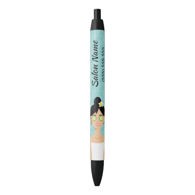 Spa Woman Illustration Custom Spa Business Pen (Front Vertical)