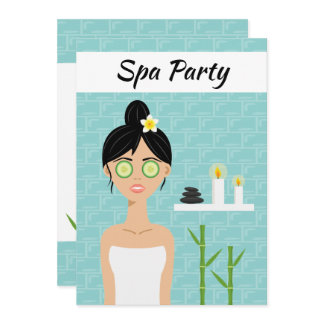 Spa Woman Illustration Spa Day Bridal Shower Invitation