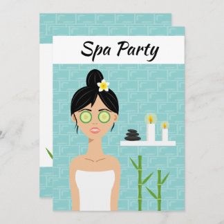 Spa Woman Illustration Spa Day Bridal Shower Invitation