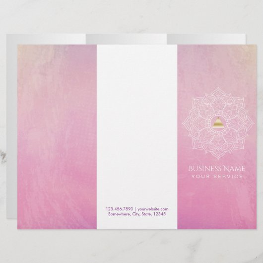 Spa Yoga Gold Triangle Mandala Watercolor Trifold (Front/Back)