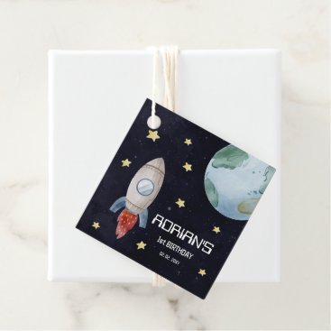 Space 1st Birthday Party First Trip Around The Sun Favor Tags