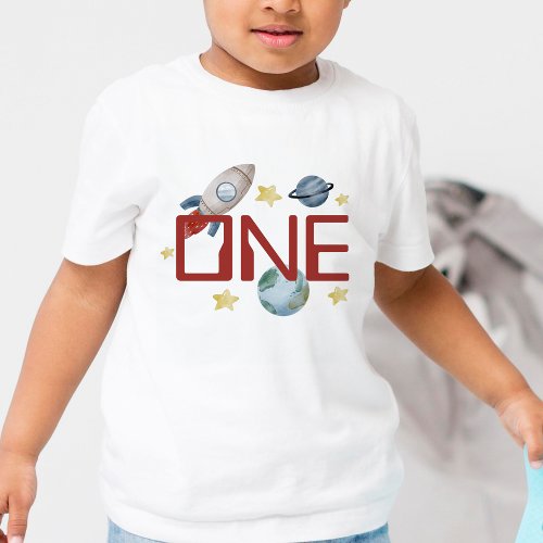Space 1st Birthday Party First Trip Around The Sun Toddler T_shirt