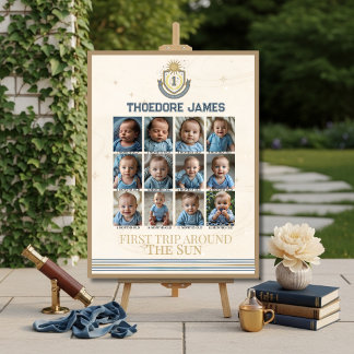 Space 1st Year Photo Milestone 12 Month Photo Foam Board