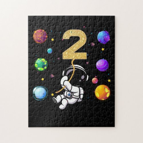 Space 2 Years Old 2th Birthday Planets Astronaut Jigsaw Puzzle