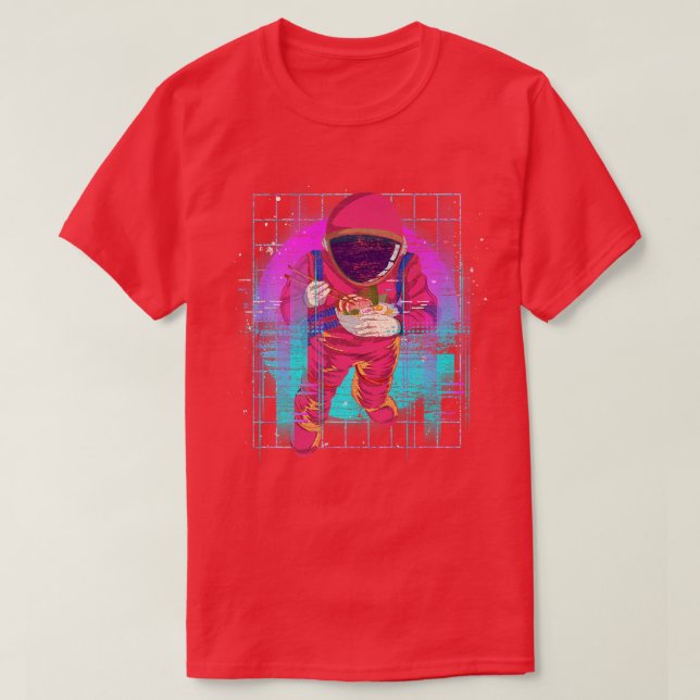 Space 90s Art Synthwave Vaporwave Ramen Noodles As T-Shirt (Design Front)