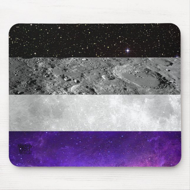 Space Ace- Asexual Pride/ Astronomy/ Galaxy/ Moon Mouse Pad (Front)