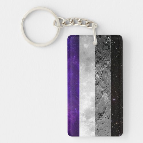 Space Ace_ Asexual Pride Galaxy Astronomy Moon Keychain