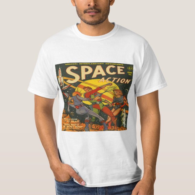 Space Action #1 Classic Comic Book Covers T-Shirt (Front)