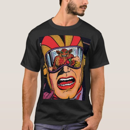 Space Action 2 Vintage Sci Fi Comic Book Cover T_Shirt