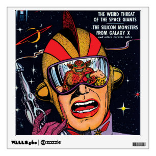 Space Action #2 Vintage Sci Fi Comic Book Cover Wall Decal