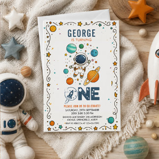 Space Adventure 1st birthday | Outer Space Invitation