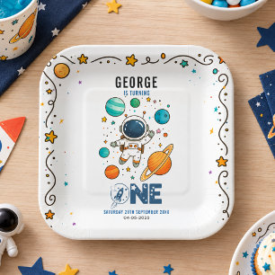Space Adventure 1st Birthday   Outer Space Party Paper Plates