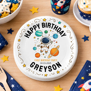 Space Adventure 1st Birthday   Outer Space Party Paper Plates