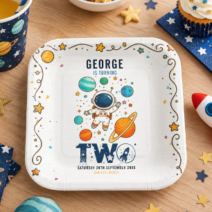 Space Adventure 2nd Birthday   Outer Space Party Paper Plates