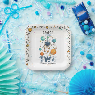 Space Adventure 2nd Birthday Outer Space Party Paper Plates