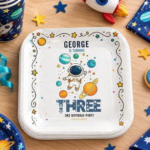 Space Adventure 3rd Birthday   Outer Space for Kid Paper Plates