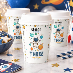 Space Adventure 3rd Birthday Outer Space Party Paper Cups