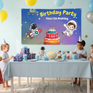Space Adventure Birthday Invite Banner
