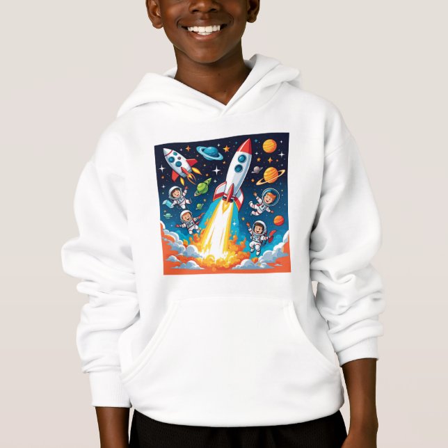 Space Adventure Blast-Off T-Shirt Hoodie (Front)