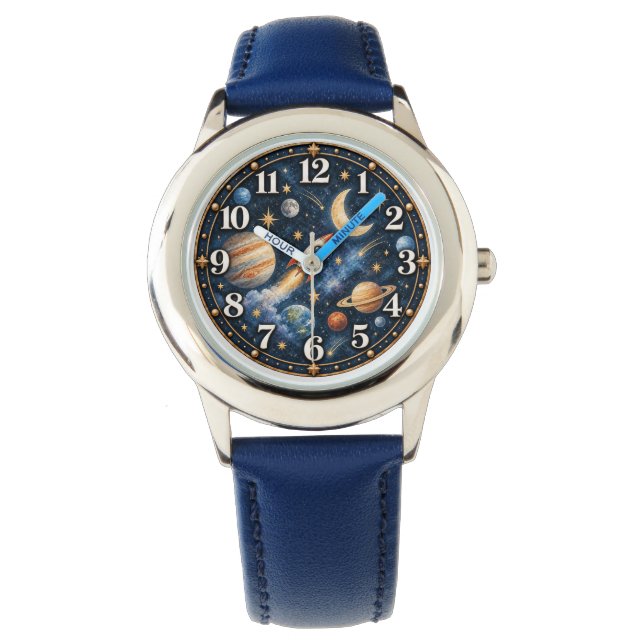 Space Adventure Celestial Clock Watch (Front)
