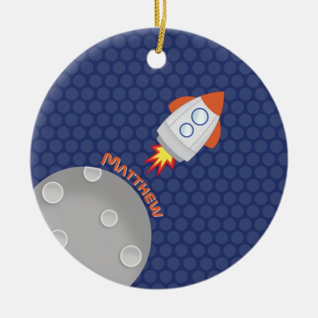 Space Adventure Ceramic Ornament (Front)