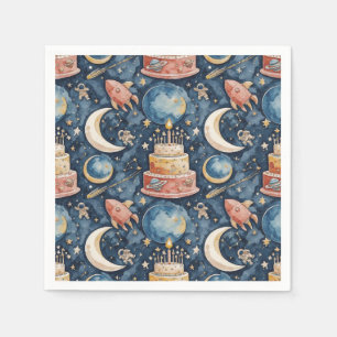 Space Adventure Kids Birthday Paper Napkins