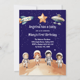 Space Adventure   Kids' Birthday Party Invitation 