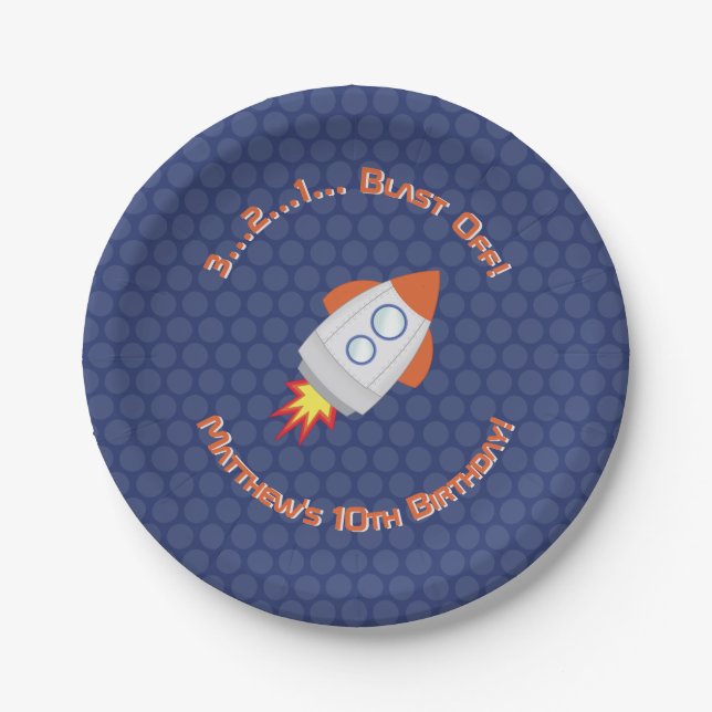 Space Adventure Paper Plates (Front)