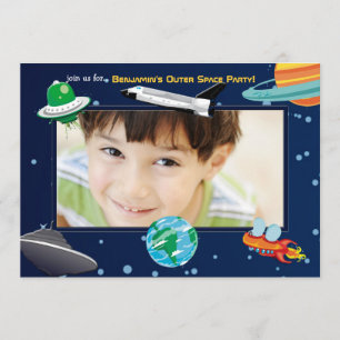 Space Adventure Photo Invitation