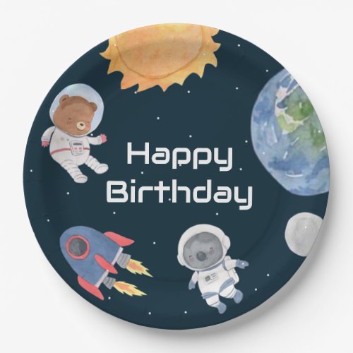 Space Adventure Planets and Animals Astronauts Paper Plates