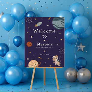 Space Adventure Playful Kids Birthday Party Foam Board