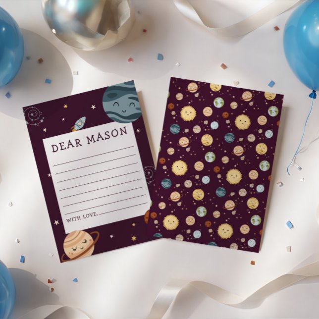 Space Adventure Playful Kids Birthday Time Capsule Enclosure Card (Creator Uploaded)