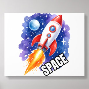 Space Adventure Poster   Adventure Awaits  Acrylic Photo Tile