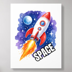 Space Adventure Poster   Adventure Awaits  Acrylic Photo Tile