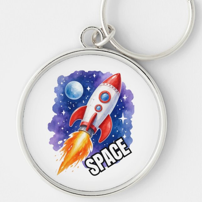 Space Adventure Poster | Adventure Awaits Among  Keychain (Front)