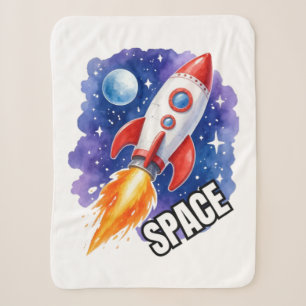 Space Adventure Poster Adventure Awaits Among Sherpa Blanket