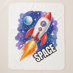 Space Adventure Poster Adventure Awaits Among Sherpa Blanket