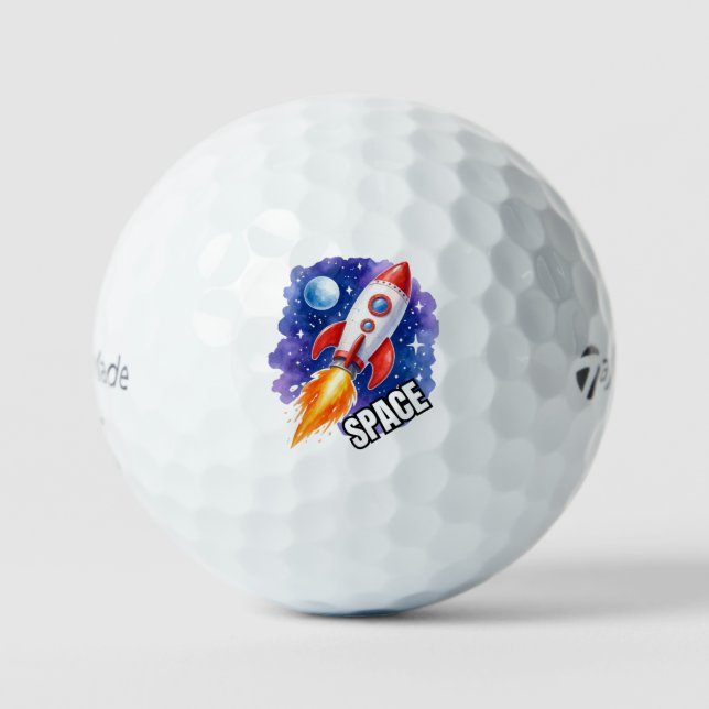 Space Adventure Poster | Adventure Awaits  Golf Balls (Front)